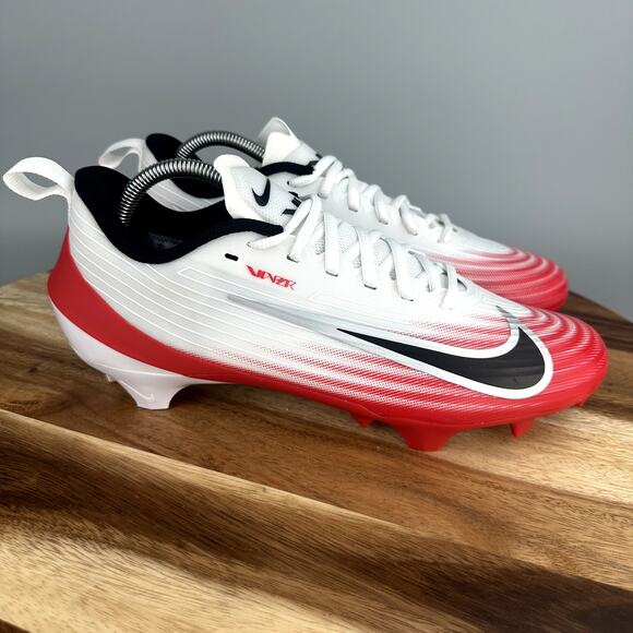 Nike Air Vapor Speed 3 Football Shoes Cleats White Red Men\'s Size 9 FB3303-102